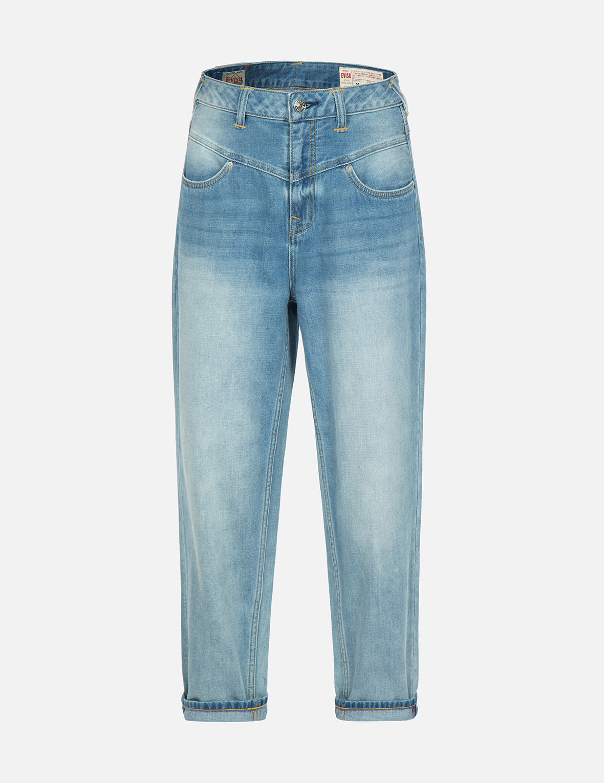 Graffiti Daruma Daicock Print Denim Taper Jeans