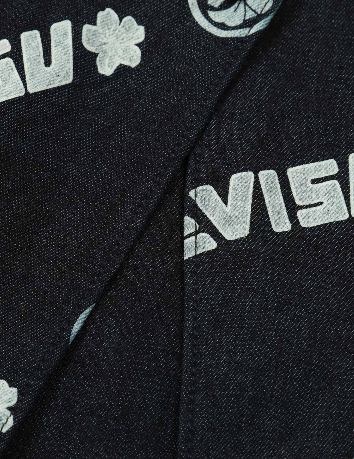 Allover Logo Print Blocking Denim Skort