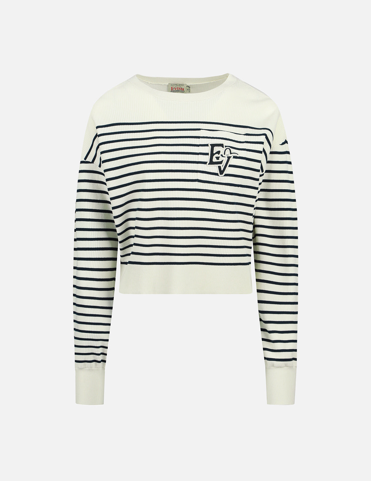 Logo Badge Pocket Stripe Sweater