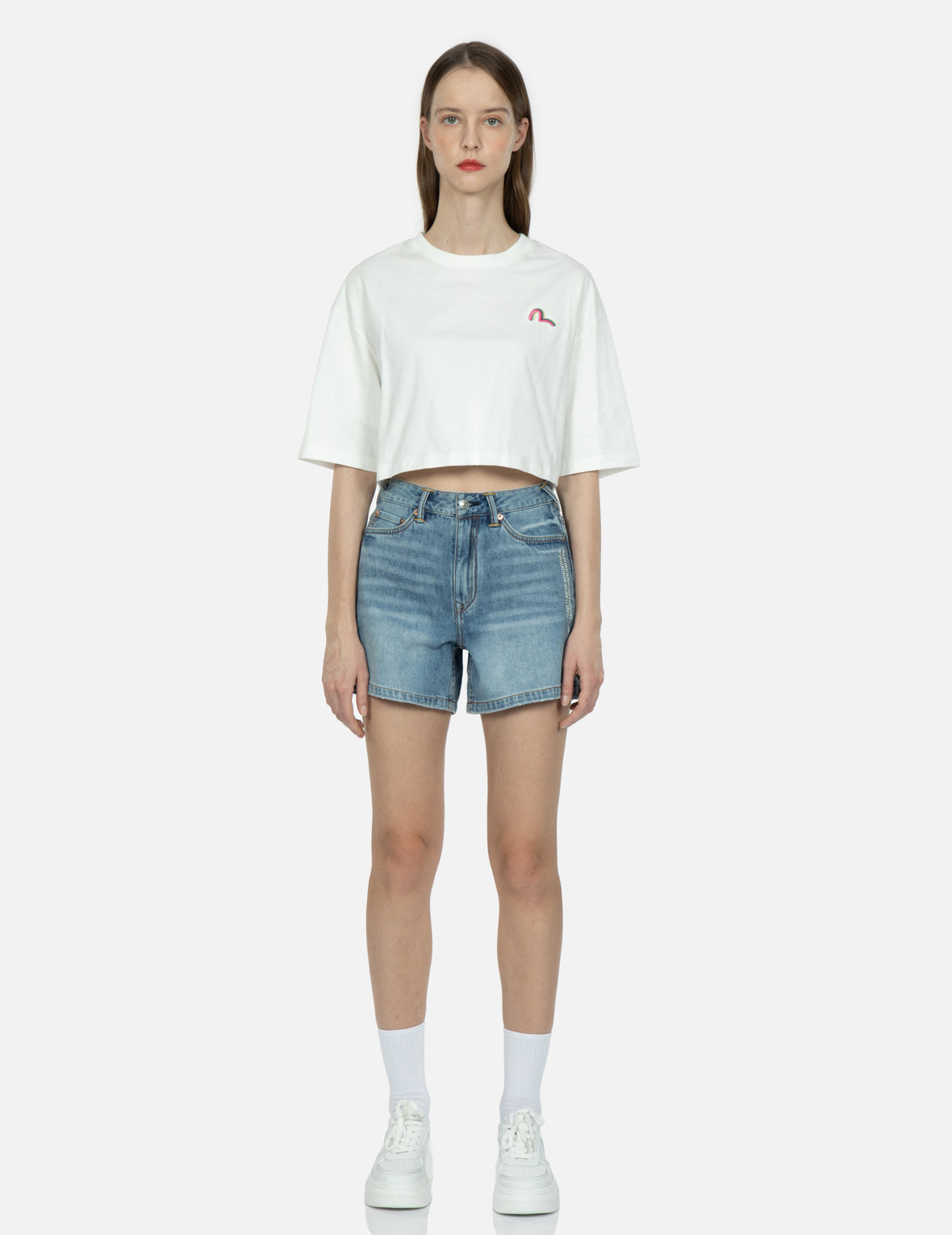 Logo Print Cropped T-shirt