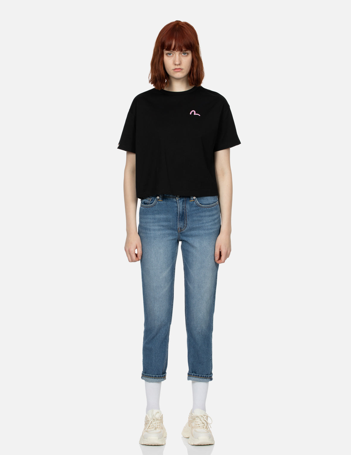 Cherry Blossom and Festival-Themed Daruma Cropped T-shirt