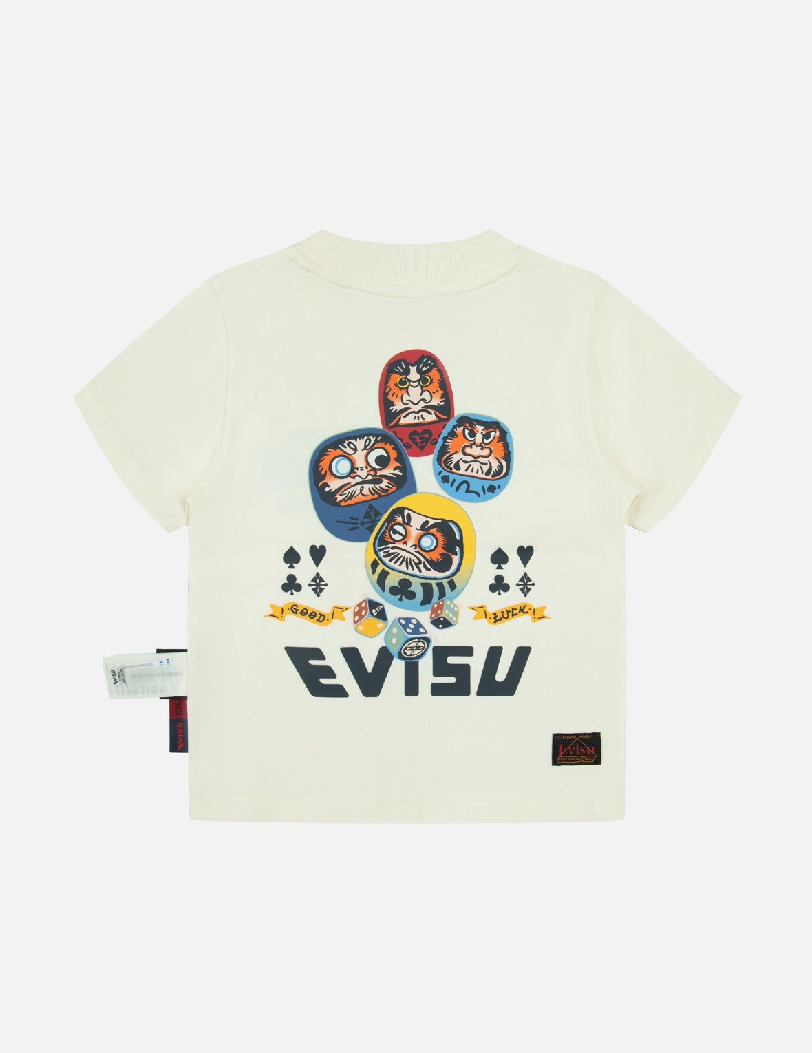 Logo and Retro Daruma Print Regular Fit T-shirt